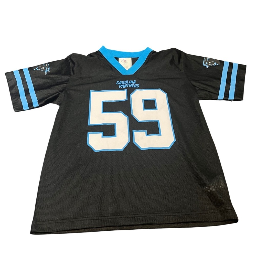 NFL Carolina Panthers Youth L Black Luke Kuechly 59 Football Jersey New